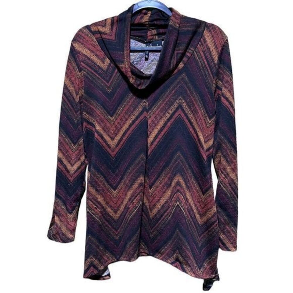 New‎ Directions Women's Knit Top Cowl Neck Pullover Multicolor Medium